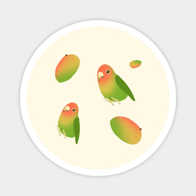 Antillean Mango Bird Birb Parrot Pattern Cute Magnet by yellowpomelo